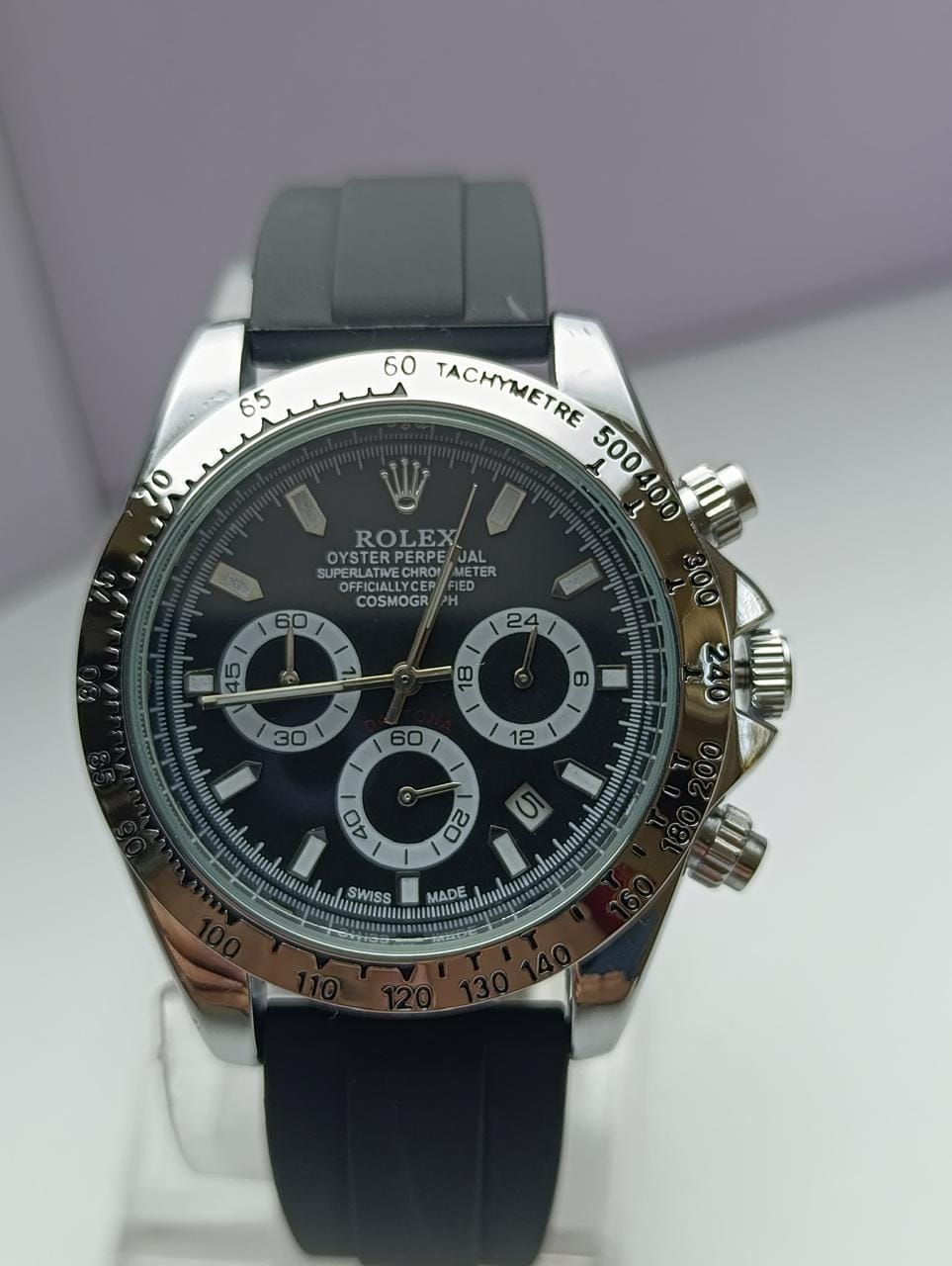 Rolex Men's Sport Watch with Black Chronograph Dial - Image 2