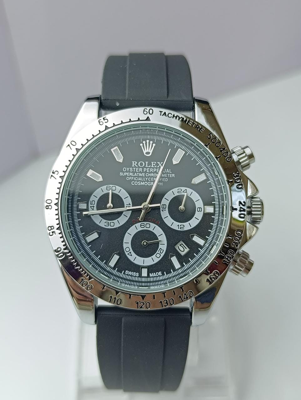 Rolex Men's Sport Watch with Black Chronograph Dial - Image 3