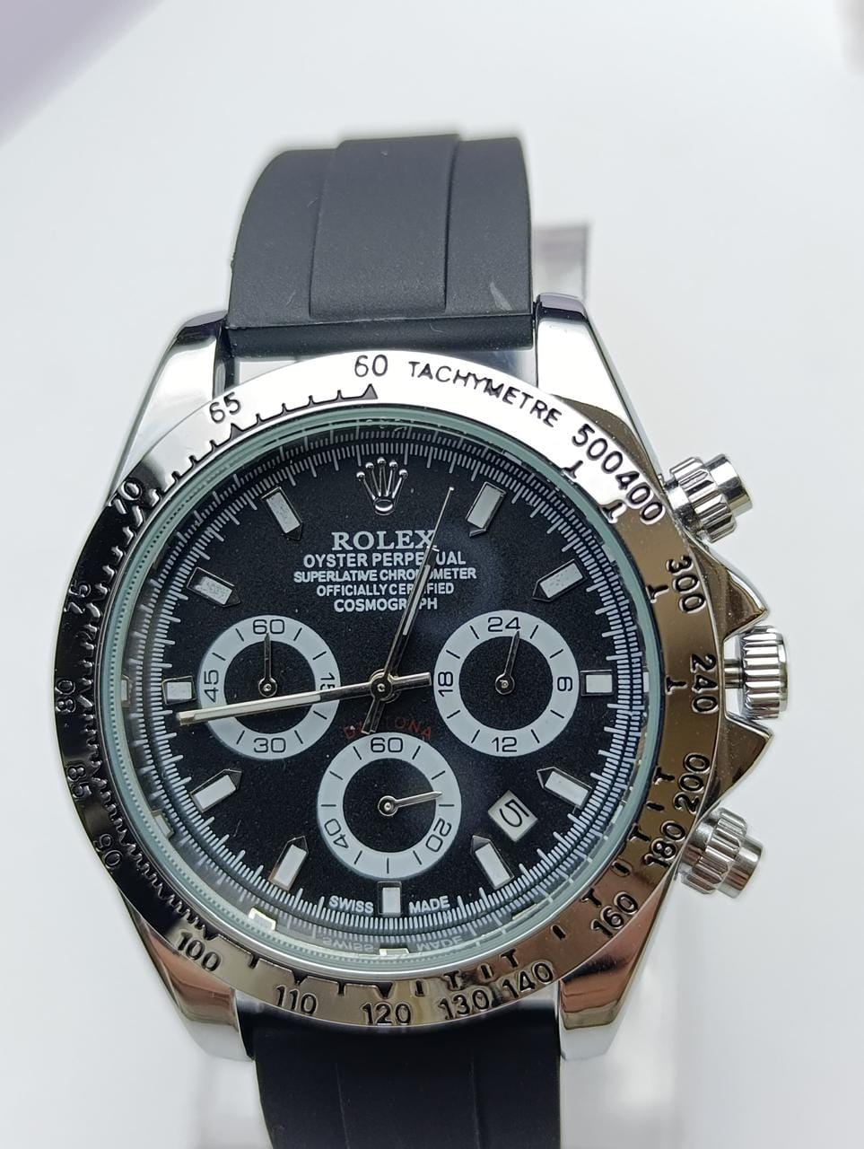 Rolex Men's Sport Watch with Black Chronograph Dial
