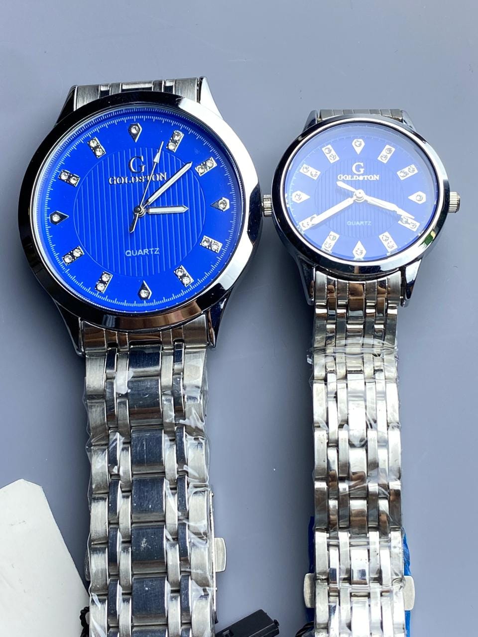 Sparkling Blue: Goldston Matching Couple Watches - Image 3