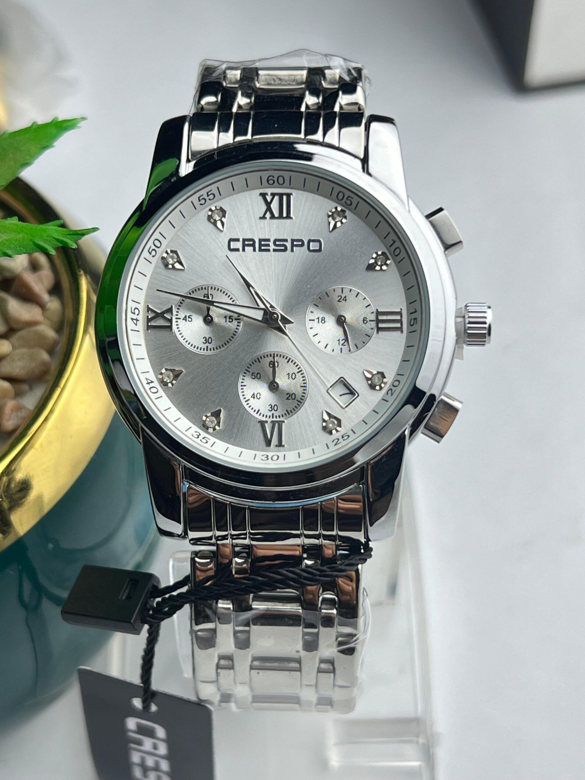 Luxury Chronograph Watch for Men - Crystal Markers, Date & Sub-Dials - Image 2