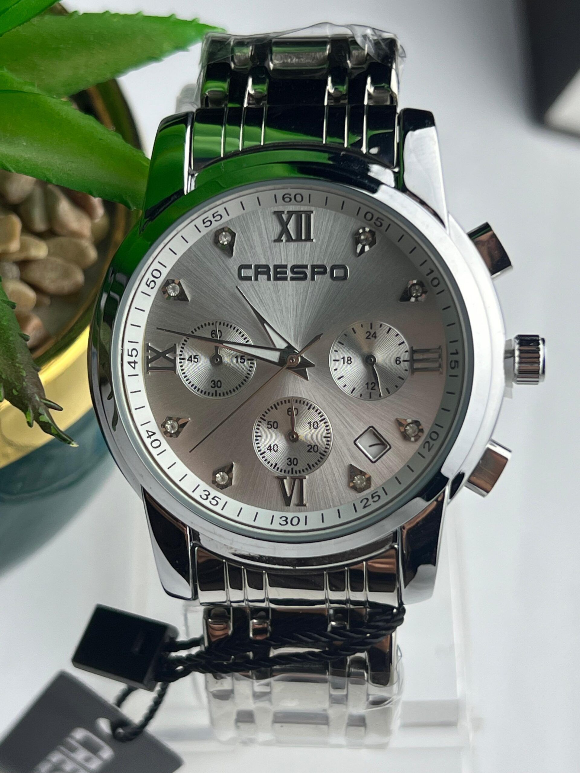 Luxury Chronograph Watch for Men - Crystal Markers, Date & Sub-Dials - Image 9