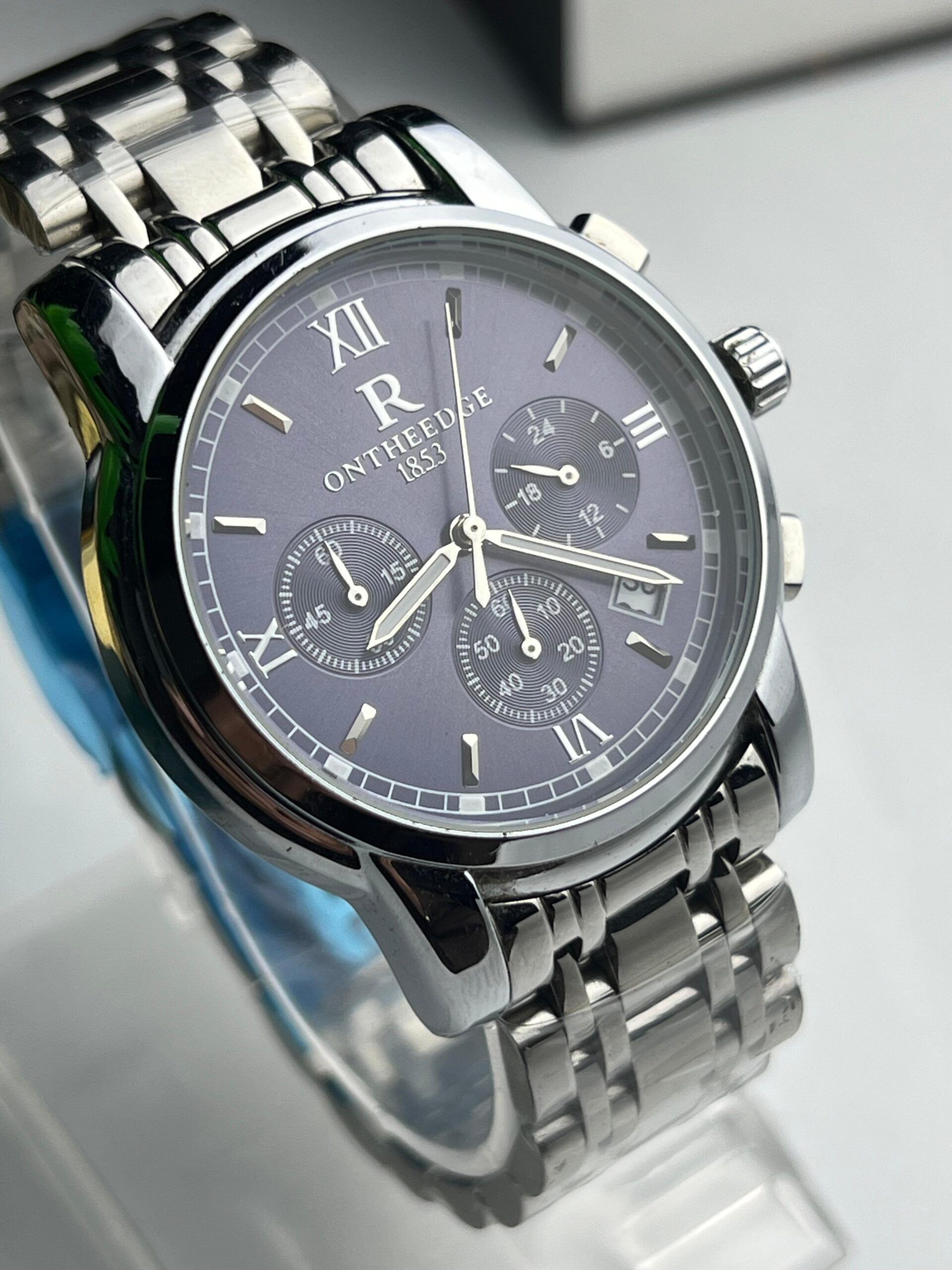 Luxury Chronograph Watch for Men - Crystal Markers, Date & Sub-Dials - Image 8