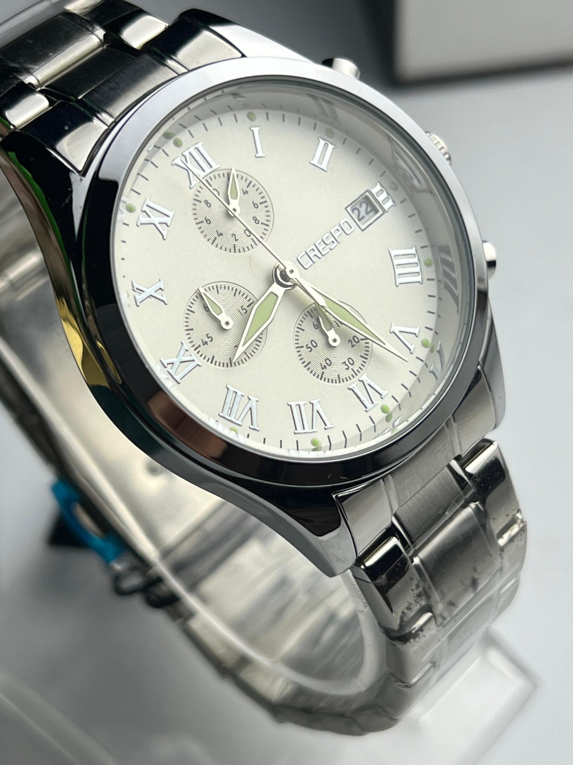 Luxury Chronograph Watch for Men - Crystal Markers, Date & Sub-Dials - Image 15